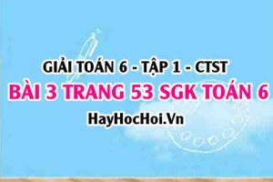 Giải bài 3 trang 53 Toán 6 Tập 1 SGK Chân trời sáng tạo